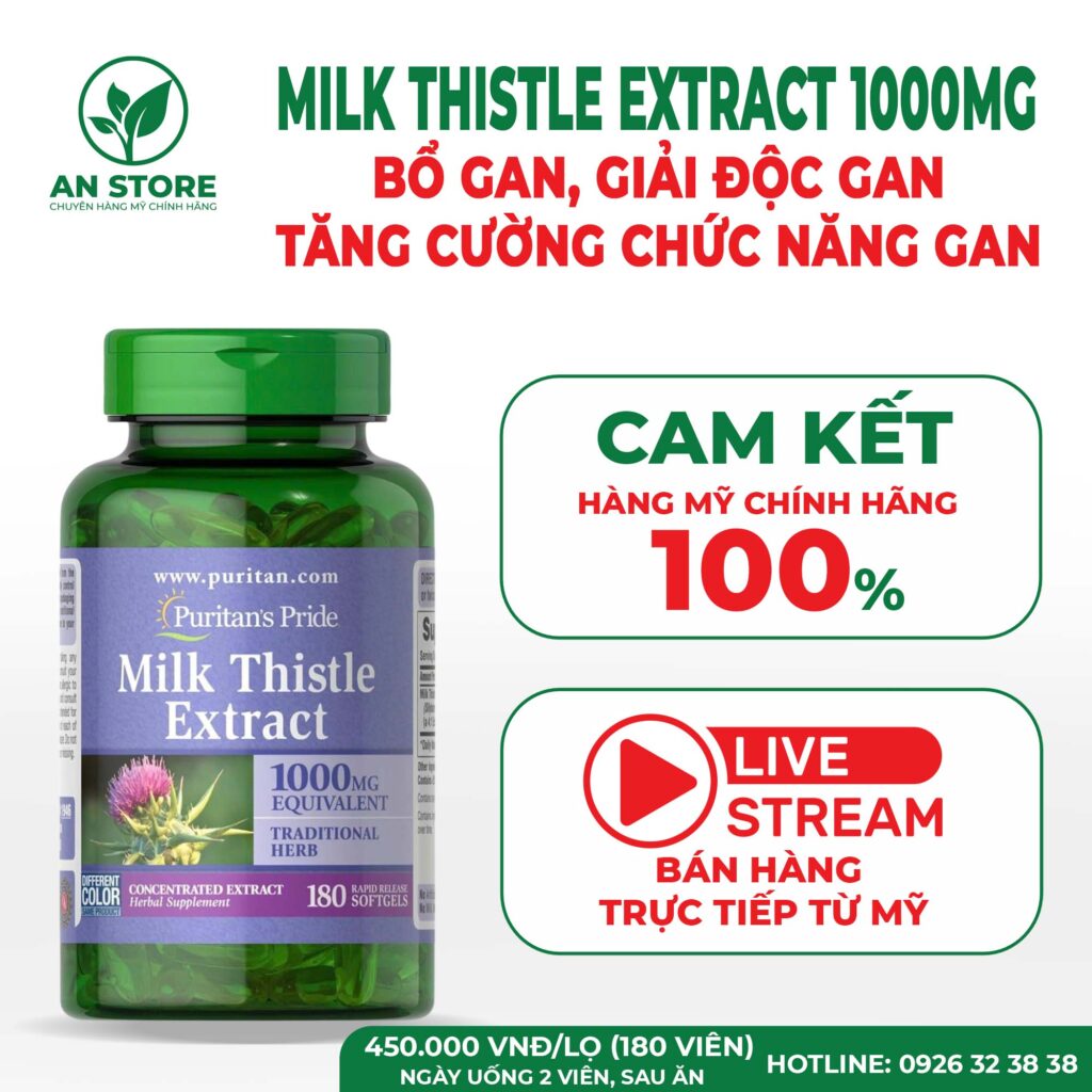 Bổ Gan Milk Thistle Extract 1000mg Của Mỹ
