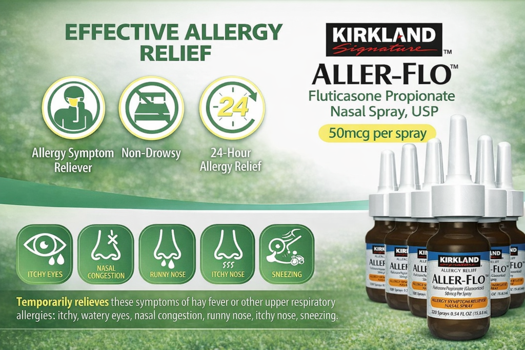 Công Dụng Thuốc Trị Viêm Xoang Viêm Mũi Dị Ứng Kirkland Aller-Flo Của Mỹ