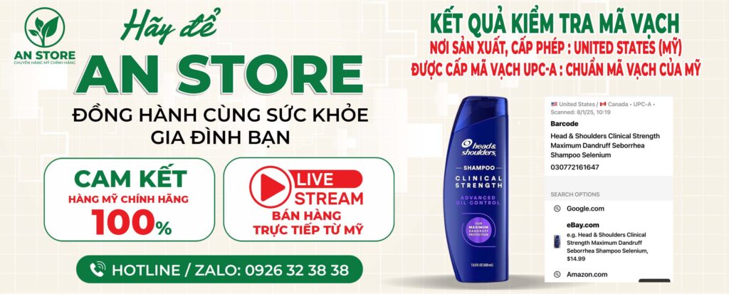 KẾT QUẢ KIỂM TRA MÃ VẠCH DÀU GỘI HEAD & SHOULDERS DO AN STORE CUNG CẤP