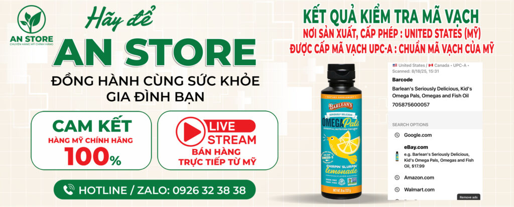 KẾT QUẢ KIỂM TRA MÃ VẠCH SIRO OMEGA 3 DO AN STORE CUNG CẤP