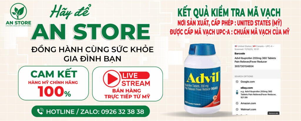 KẾT QUẢ KIỂM TRA MÃ VẠCH THUỐC ADVIL 200MG 360 VIÊN DO AN STORE CUNG CẤP