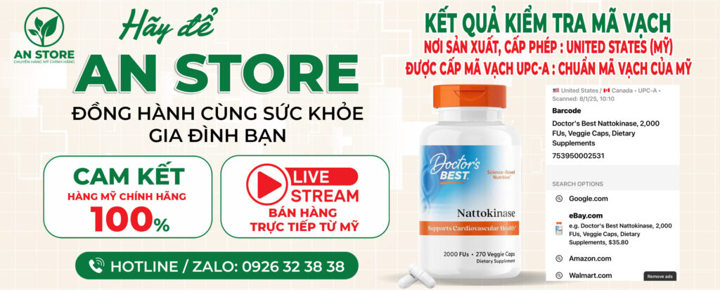 KẾT QUẢ KIỂM TRA MÃ VẠCH VIÊN UỐNG NGỪA ĐỘT QUỴ DOCTOR'S BEST NATTOKINASE 2000 FUS