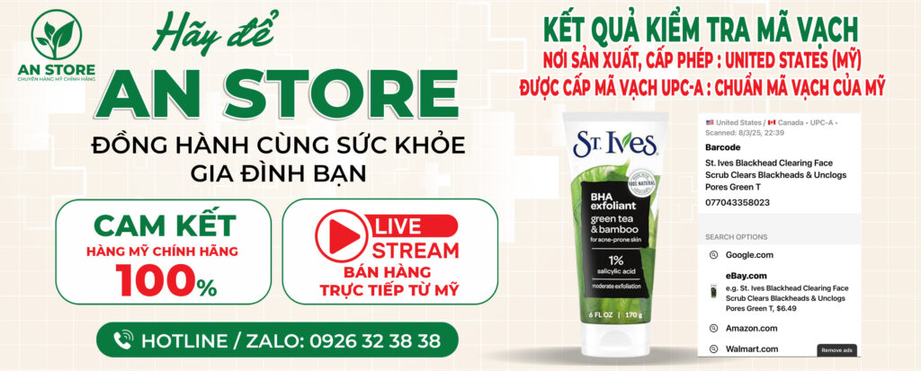 KẾT QUẢ QUÉT MÃ VẠCH SỮA RỬA MẶT ST.IVES DO AN STORE CUNG CẤP