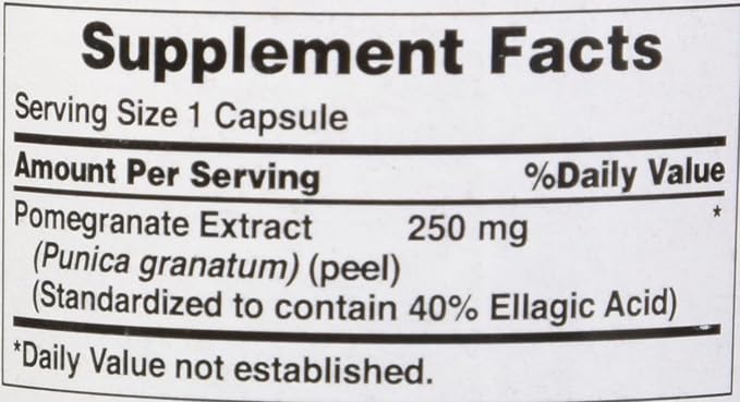 Thành Phần Viên Uống Chống Nắng Nội Sinh Puritan’s Pride Pomegranate Extract 250mg Của Mỹ