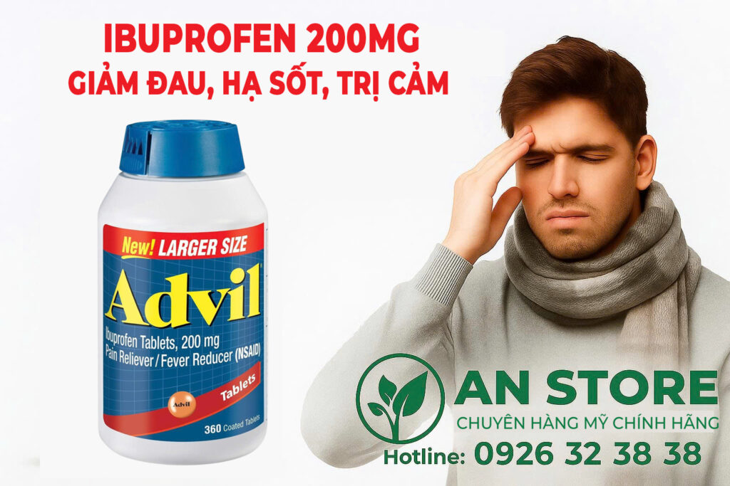 Thuốc Giảm Đau Hạ Sốt Advil Ibuprofen 200mg Của Mỹ
