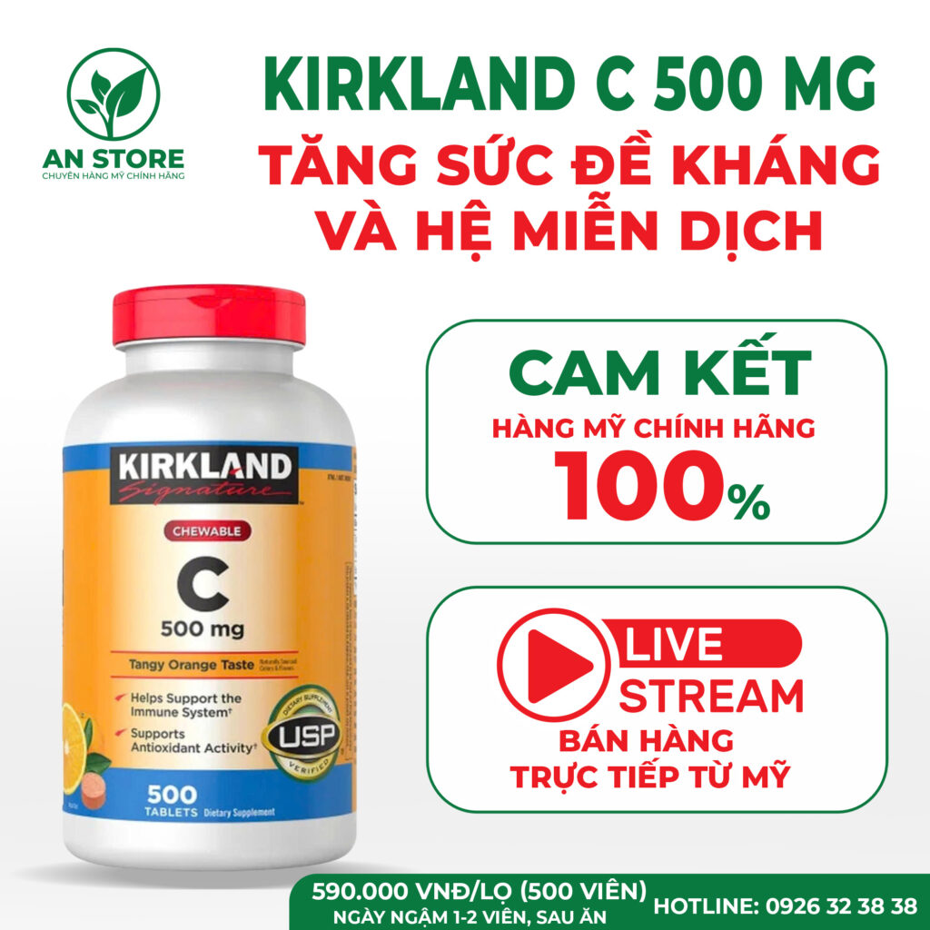 Viên Ngậm Bổ Sung Vitamin C 500mg Của Mỹ