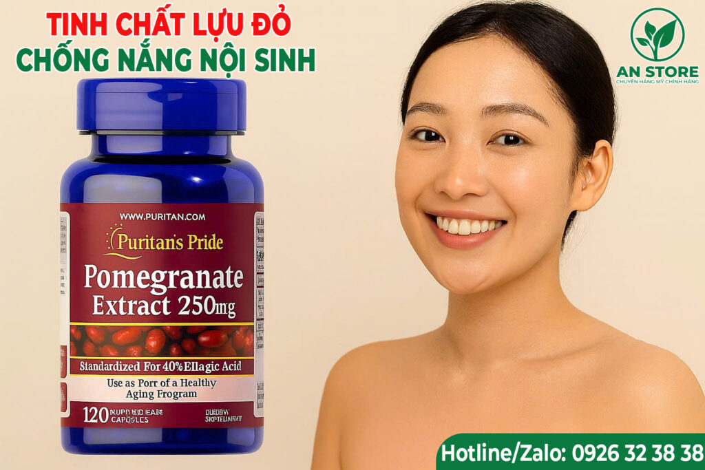 Viên Uống Chống Nắng Nội Sinh Pomegranate Extract 250mg Của Mỹ
