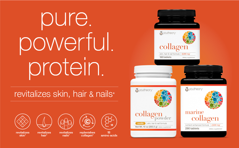 Viên Uống Youtheory Collagen Biotin 6000mg 390 Viên Của Mỹ