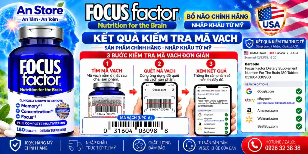 Bổ Não Focus Fcator Do An Store Cung Cấp Luôn Có Mã Vạch Chuẩn Mỹ UPC-A