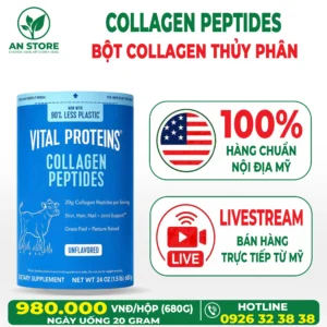 Bột Collagen Thủy Phân Vital Proteins Collagen Peptides 680g Của Mỹ