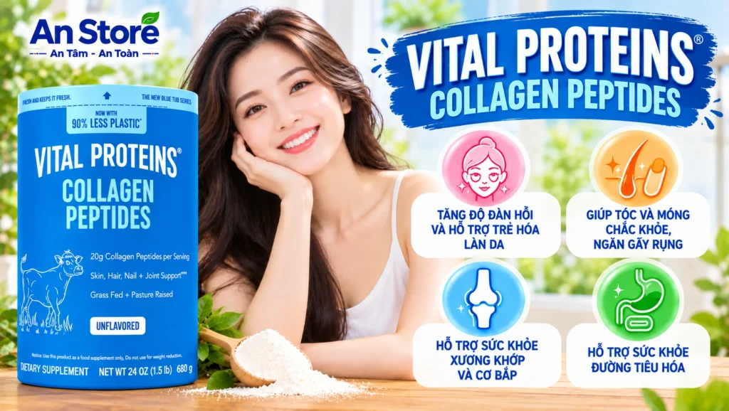 Bột Collagen Thủy Phân Vital Proteins Collagen Peptides Của Mỹ