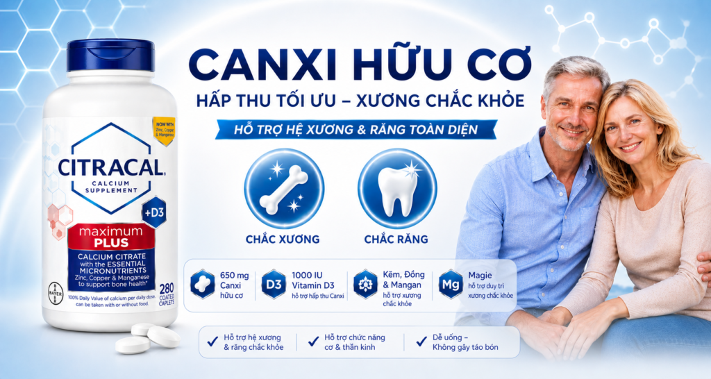 Canxi Hữu Cơ Citracal Maximum Calcium Citrate + D3 280 Viên Của Mỹ