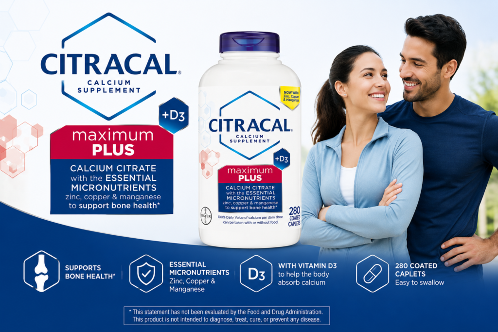 Viên Uống Canxi Hữu Cơ Citracal Maximum Plus Calcium Citrate 280 Viên Chính Hãng Của Mỹ