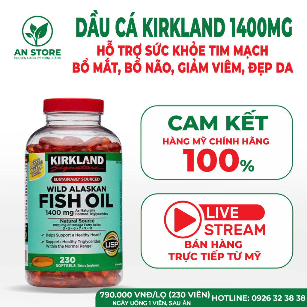 Dầu Cá Kirkland 1400mg Của Mỹ