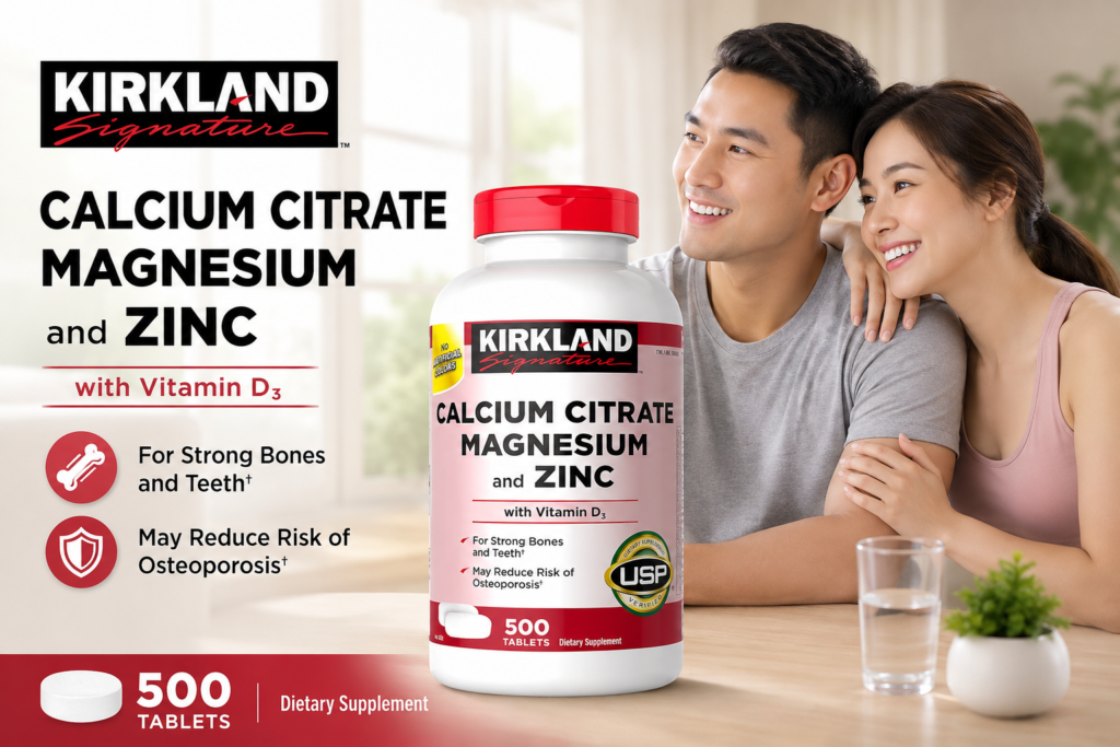 Kirkland Calcium Citrate Magnesium and Zinc With Vitamin D3 Của Mỹ Hỗ Trợ Sức Khỏe Xương Khớp