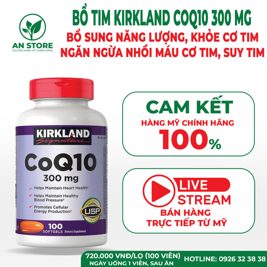 huốc Bổ Tim Kirkland CoQ10 300mg 100 Viên Của Mỹ
