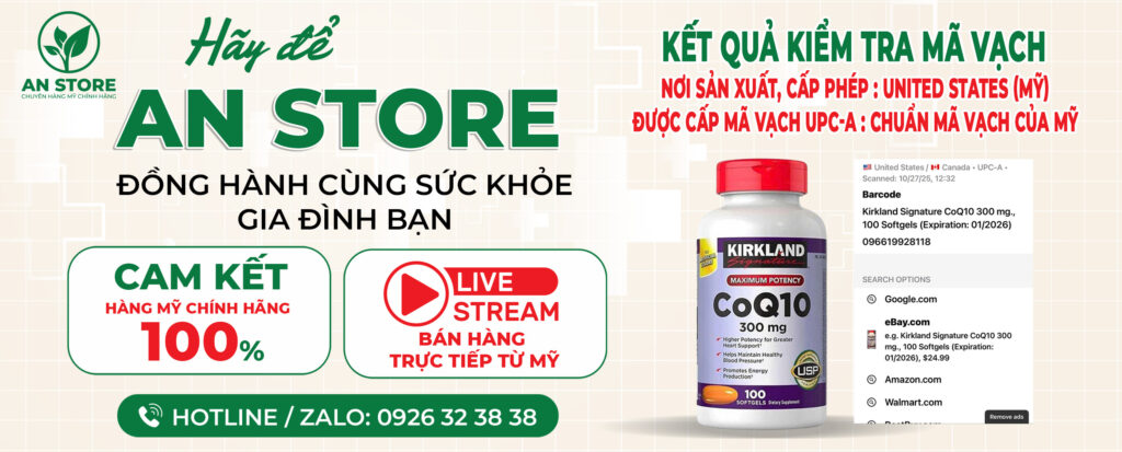 Kirkland CoQ10 300mg An Store Cung Cấp Luôn Có Mã Vạch Chuẩn Mỹ UPC-A