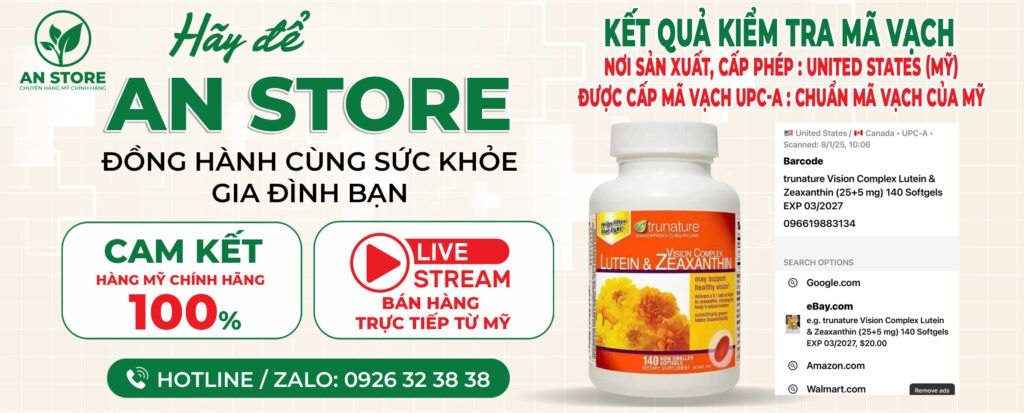 Mã Vạch Thuốc Bổ Mắt Trunature Lutein & Zeaxanthin