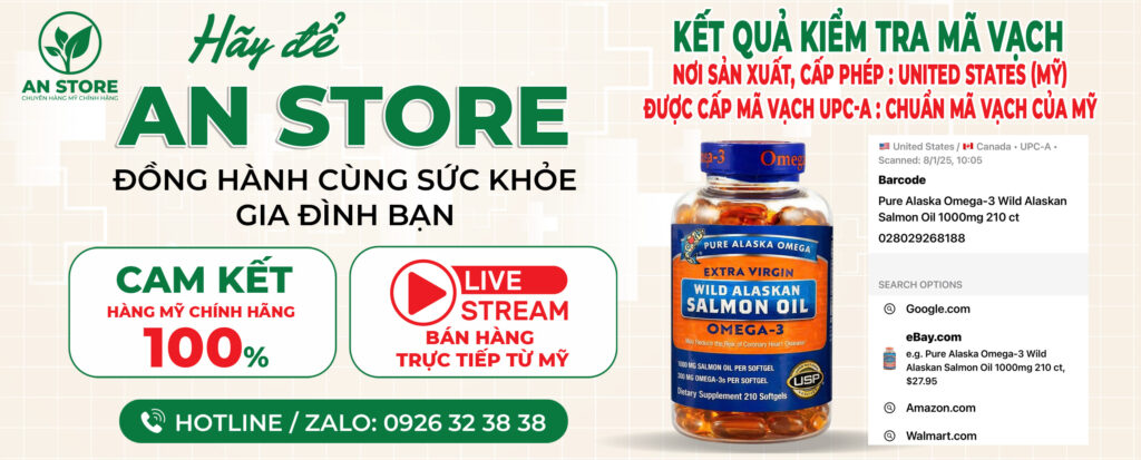 Mã Vạch UPC-A Dầu Cá Hồi Wild Alaskan Salmon Oil Omega 3 1000mg Của Mỹ