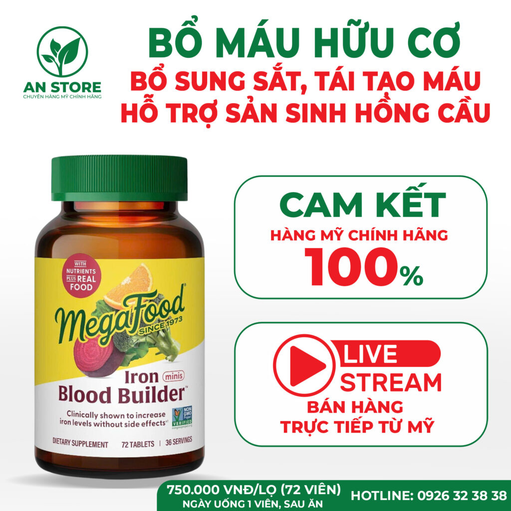 Thuốc Bổ Máu Hữu Cơ MegaFood Iron Blood Builder Của Mỹ