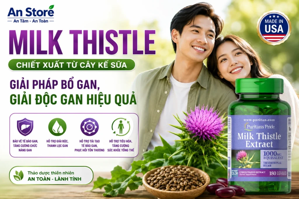Thuốc Bổ Gan Milk Thistle Extract 1000mg Của Mỹ