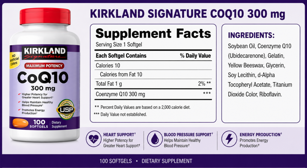 Thành Phần Thuốc Bổ Tim Kirkland CoQ10 300mg Của Mỹ