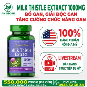 Thuốc Bổ Gan Milk Thistle Extract 1000mg Của Mỹ