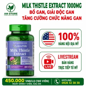 Thuốc Bổ Gan Milk Thistle Extract 1000mg Của Mỹ