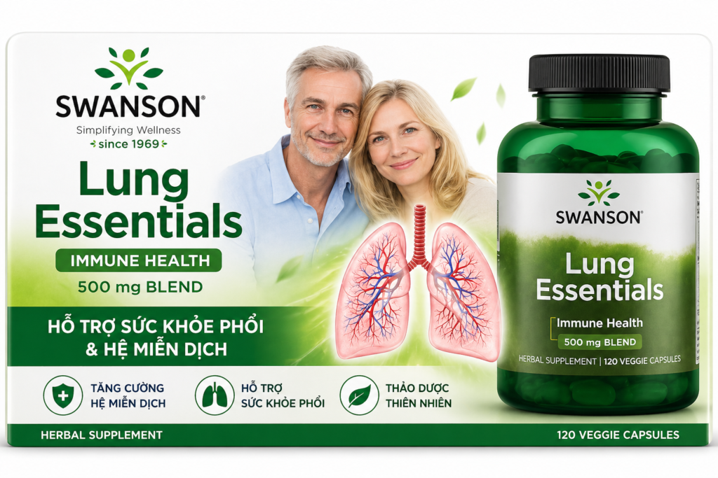 Thuốc Bổ Phổi Swanson Lung Essentials 500mg 120 Viên Của Mỹ Chính Hãng