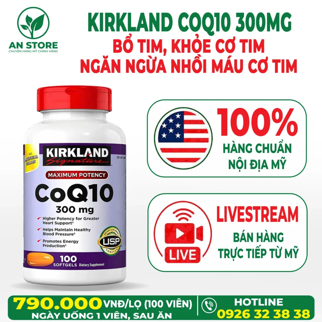 Thuốc Bổ Tim Kirkland CoQ10 300mg 100 Viên Của Mỹ
