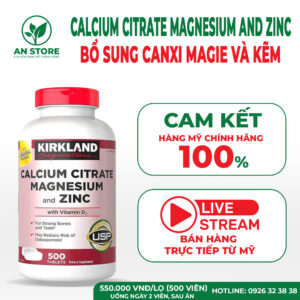 Viên uống Kirkland Calcium Citrate Magnesium and Zinc 500 viên