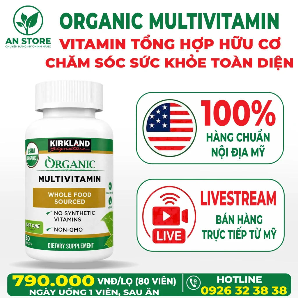 Vitamin Tổng Hợp Hữu Cơ Kirkland Organic Multivitamin Của Mỹ