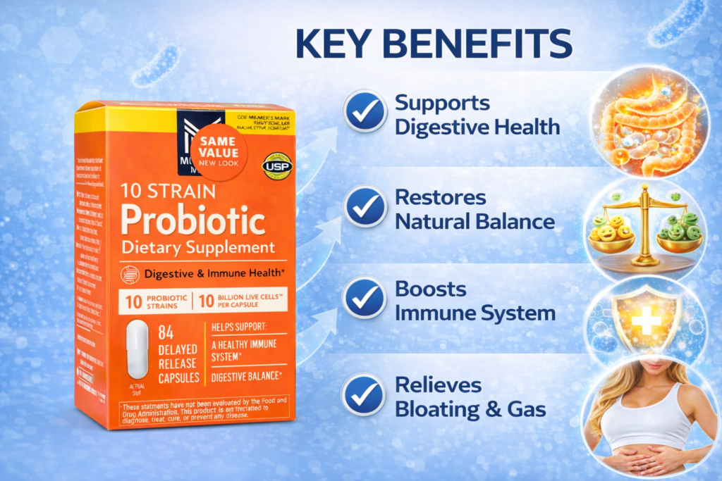 Công Dụng Men Vi Sinh Member’s Mark 10 Strain Probiotic