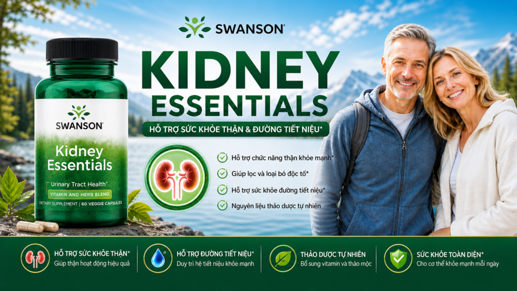 Thuốc Bổ Thận Swanson Kidney Essentials Của Mỹ Chính Hãng 60 Viên