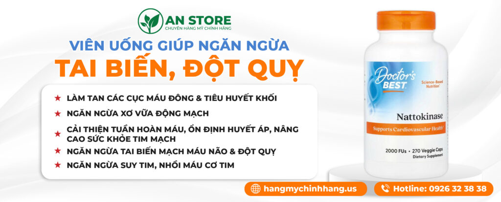 Công Dụng Viên Uống Chống Đột Quỵ Nattokinase 2000 FUs Của Mỹ