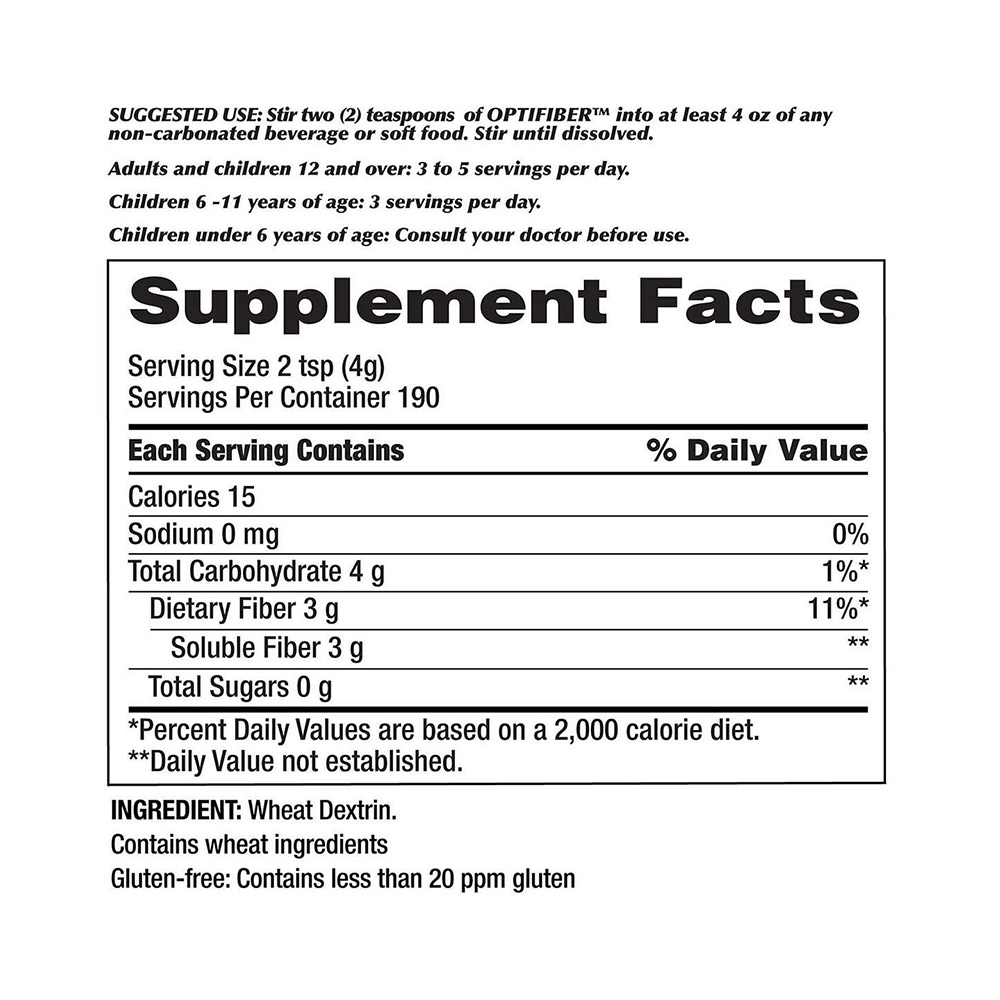 Thành Phần Bột Bổ Sung Chất Xơ Kirkland Optifiber Của Mỹ