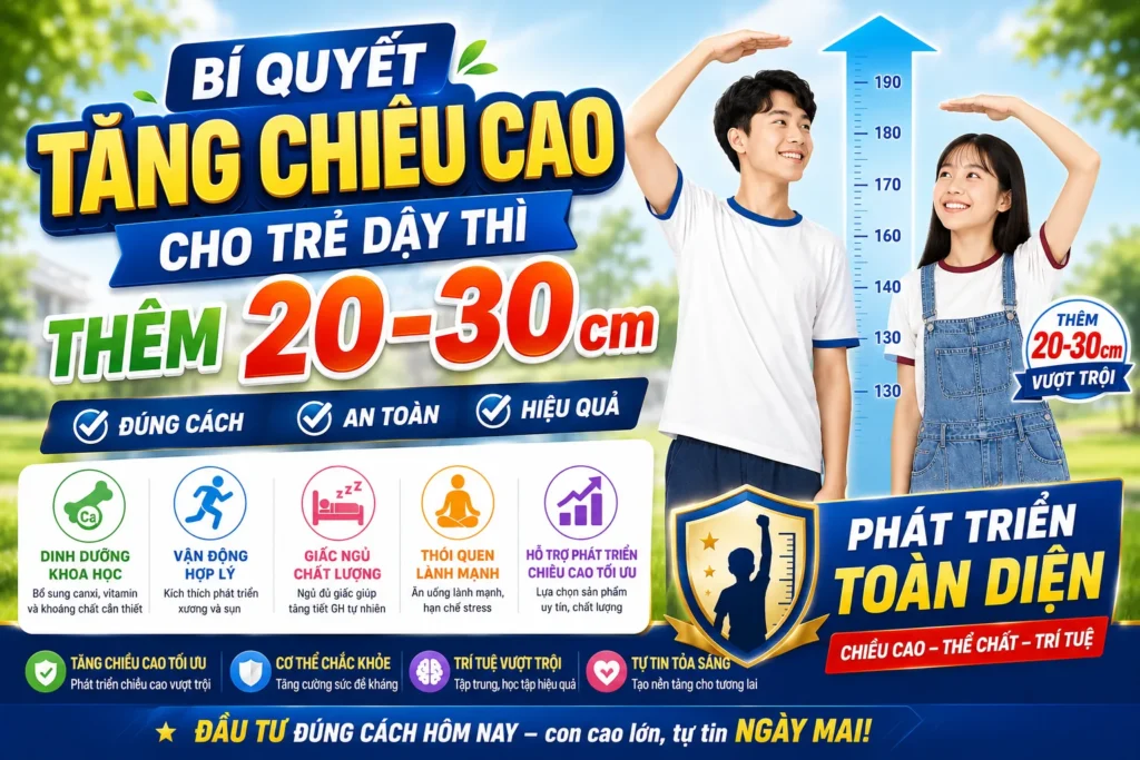 Bí quyết tăng chiều cao cho trẻ dậy thì thêm 20-30cm tự nhiên