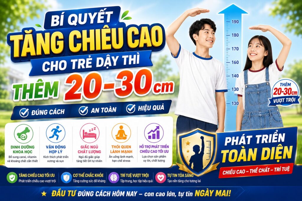 Bí Quyết Tăng Chiều Cao Cho Trẻ Dậy Thì Thêm 20-30cm An Toàn Và Hiệu Quả