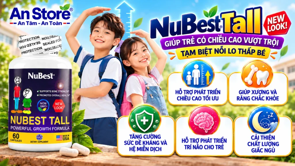 Công Dụng Viên Uống Tăng Chiều Cao NuBest Tall New Look Của Mỹ