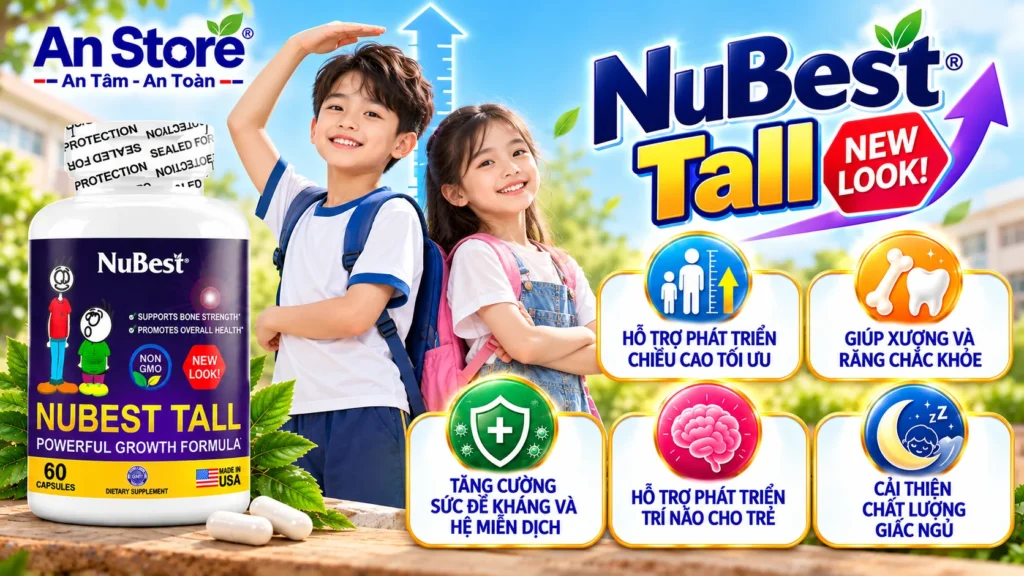 Viên Uống NuBest Tall New Look Hỗ Trợ Tăng Chiều Cao Cho Trẻ Từ 5 Đến 20 Tuổi