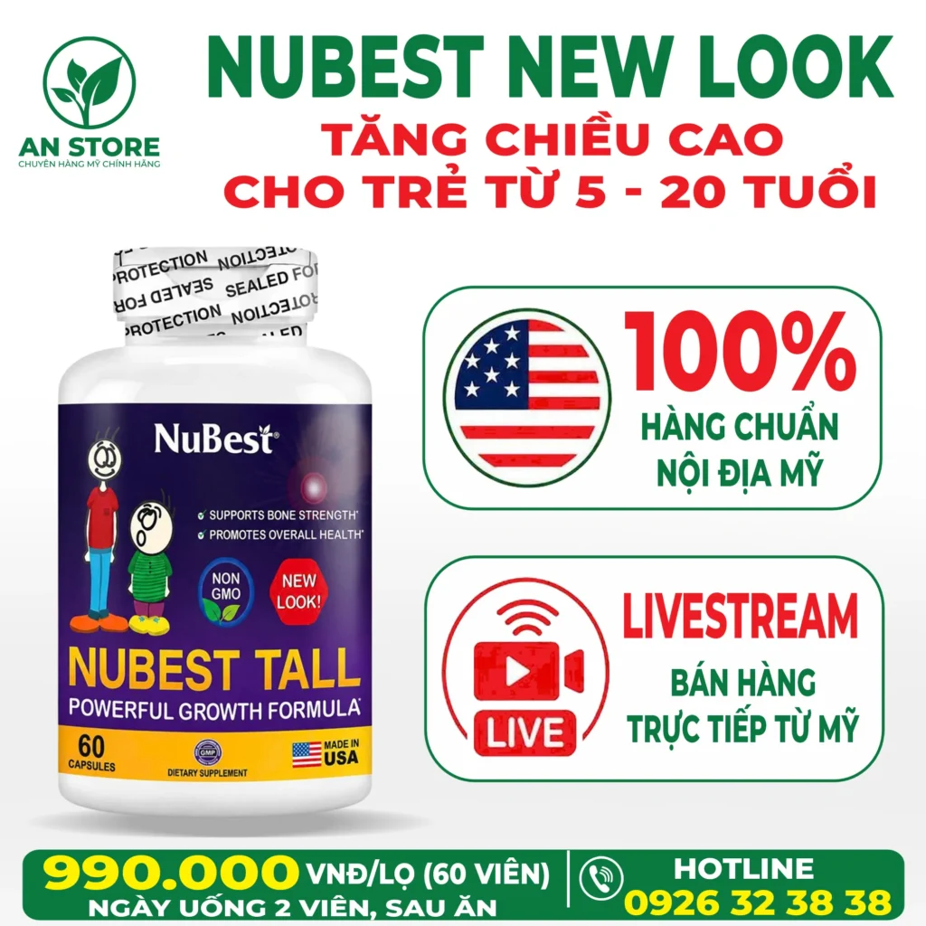 Viên Uống Tăng Chiều Cao NuBest Tall New Look Của Mỹ