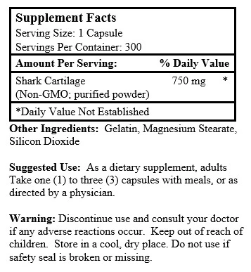 Thành Phần Viên Uống Sụn Cá Mập Shark Cartilage Nuhealth Của Mỹ