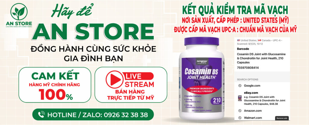 Cosamin DS Joint Health Do An Store Cung Cấp Luôn Có Mã Vạch Chuẩn Mỹ UPC-A