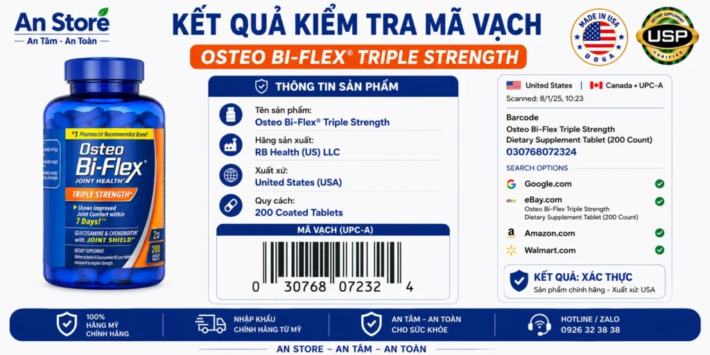 Thuốc Bổ Khớp Osteo Bi-Flex Do An Store Cung Cấp Luôn Có Mã Vạch Chuẩn Mỹ