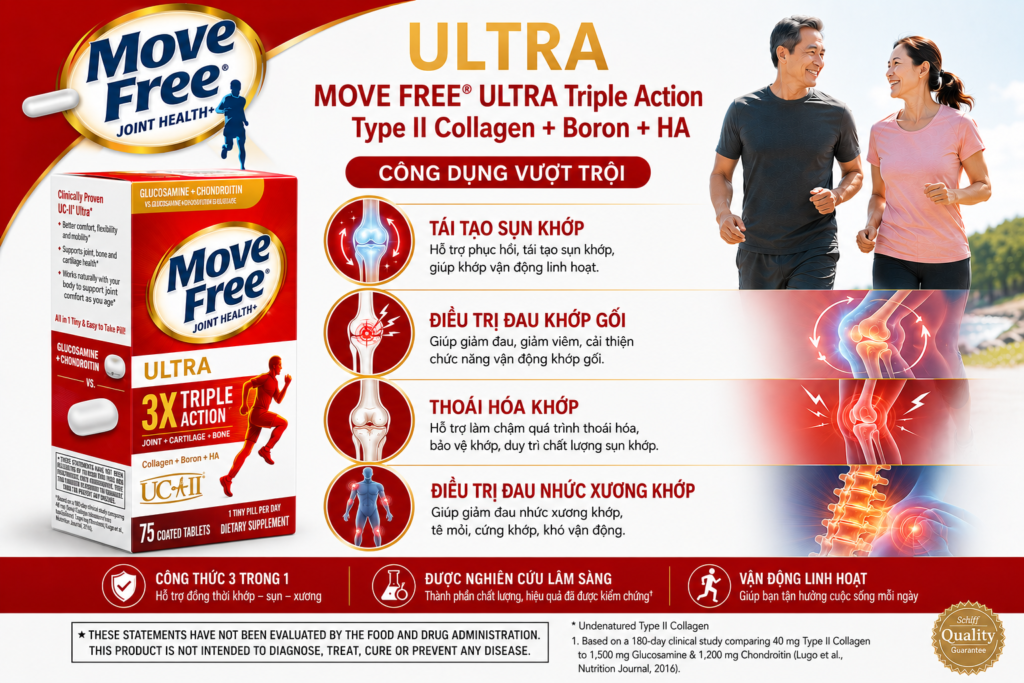 Công Dụng Thuốc Bổ Xương Khớp Move Free Ultra 3X Triple Action