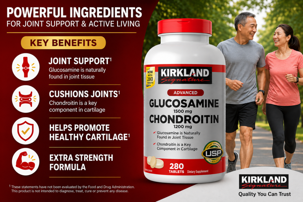 Thuốc Bổ Xương Khớp Kirkland Glucosamine 1500mg Chondroitin 1200mg Của Mỹ