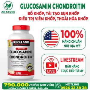 Thuốc Bổ Khớp Kirkland Glucosamine 1500mg Chondroitin 1200mg 280 Viên Của Mỹ