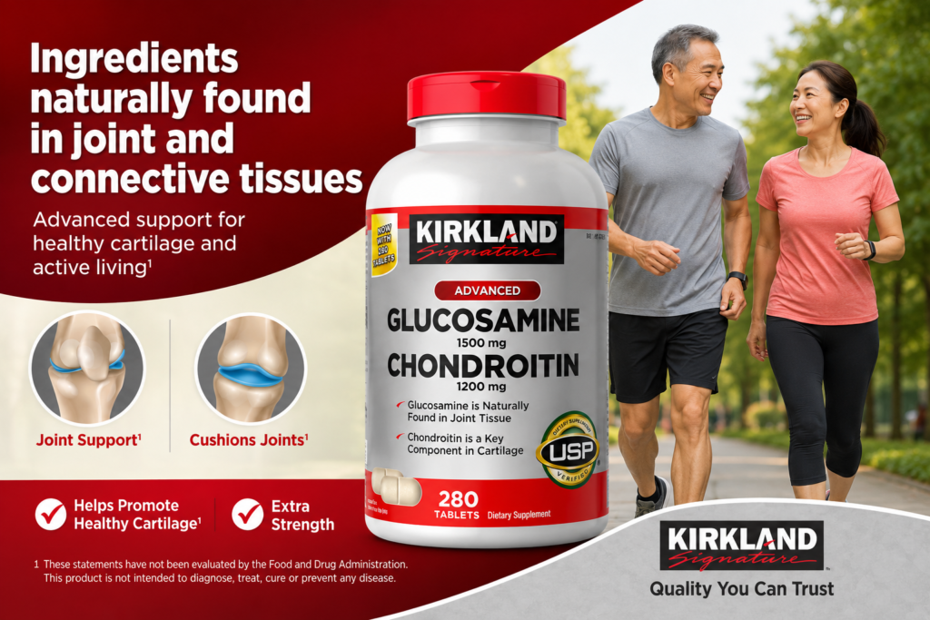 Viên Uống Bổ Khớp Kirkland Glucosamine 1500mg Chondroitin 1200mg Của Mỹ