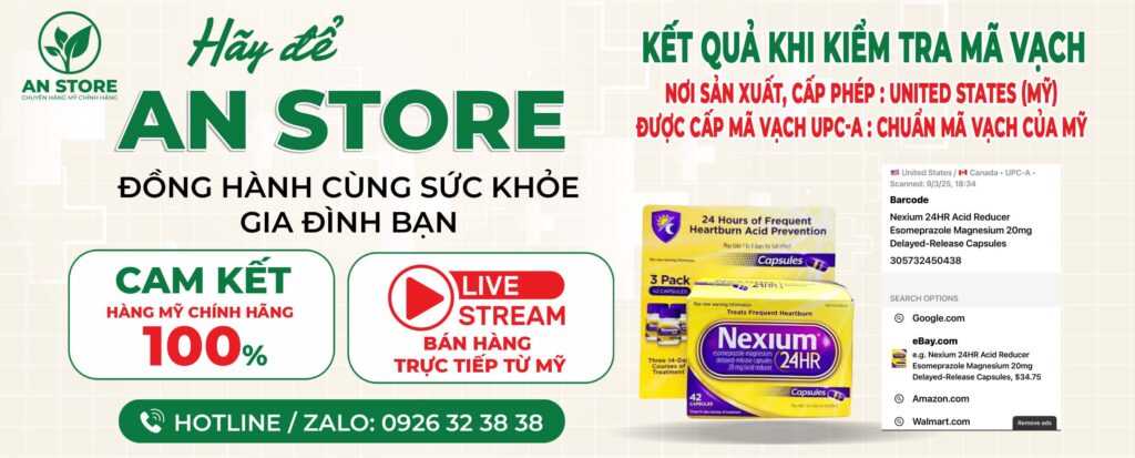 Mã vạch chuẩn Mỹ UPC-A của sản phẩm Nexium 24HR