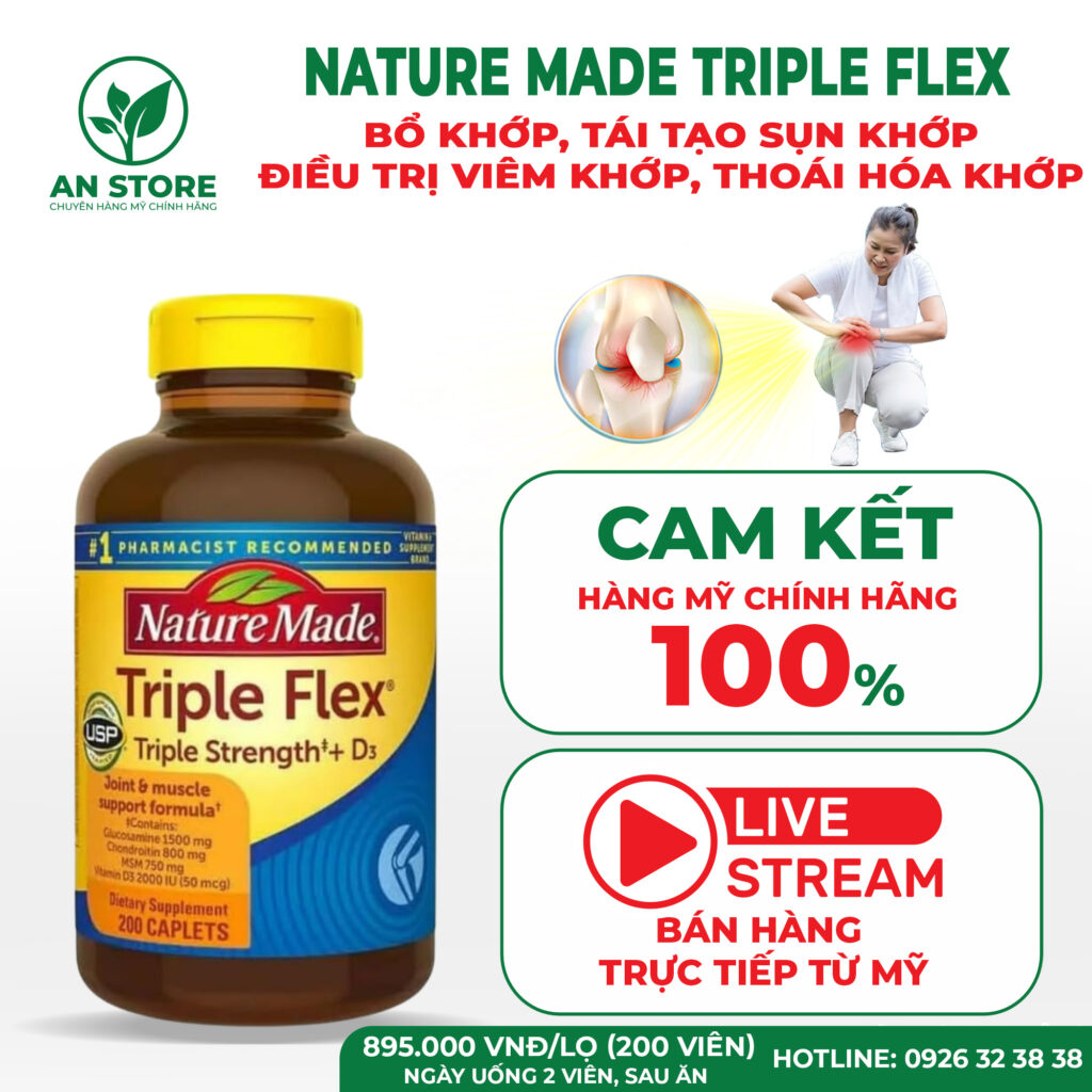 Thuốc Bổ Xương Khớp Nature Made Triple Flex 200 Viên Của Mỹ